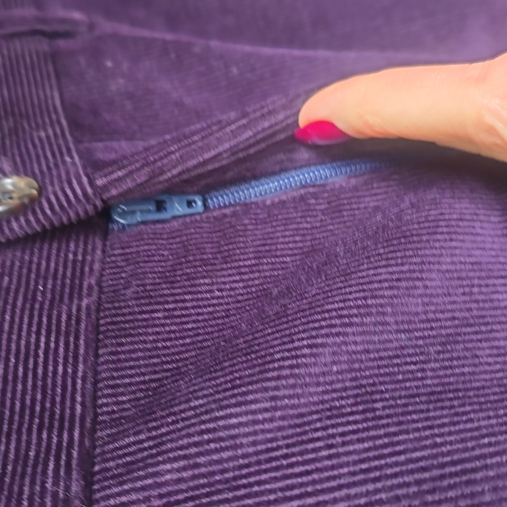 Ralph Lauren Made in Italy Plum Corduroy Tailored Dress Pants  30x27 Cropped - Picture 9 of 14
